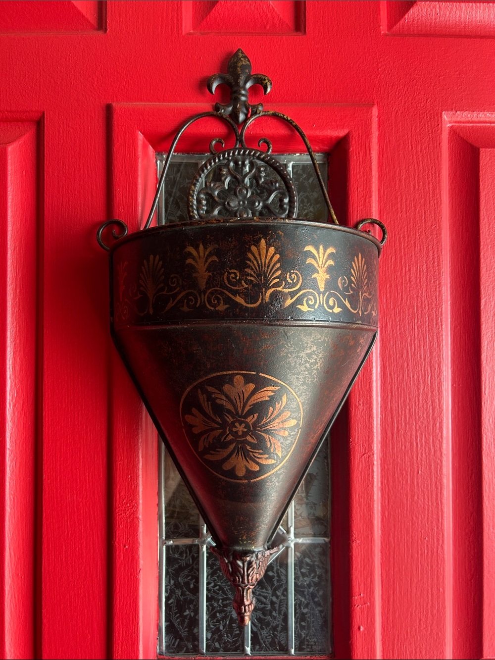 Black and Copper Wall Sconce Planter